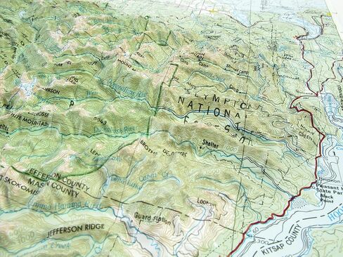 3D Olympic National Park Raised Relief Map | Topographic Wall Map, Feel the Terrain | 25" x 18.5" | USGS Topographic Data | Vacuum-Formed | Hubbard Scientific in Saudi Arabia