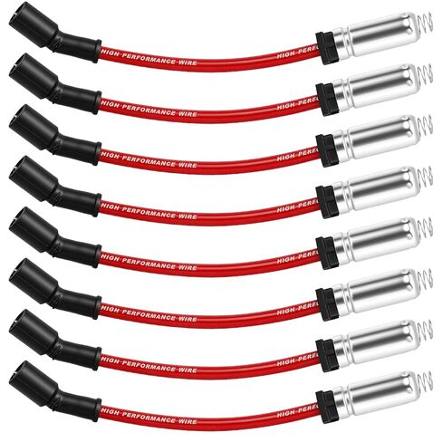 High Performance Spark Plug Wires Set of 8, Compatible with 5.3 Chevy Silverado 1500 Tahoe Suburban Avalanche GMC Sierra Yukon XL 2500 Escalade, Also Fits 4.8 6.0 6.2 LS V8 (2000-2025) in Kuwait