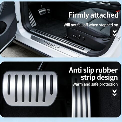 Tesla Pedal Covers for Model 3 and Model Y, Aluminum Alloy Car Pedal Covers, Non Slip Pedal Cover Set, Sport Accessories for Pedals & Pedal Accessories Upgrade in Saudi Arabia