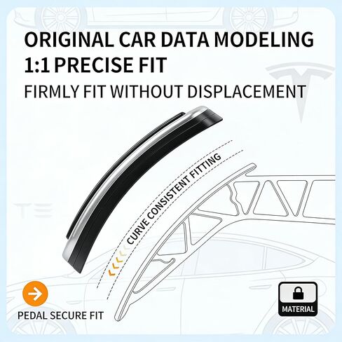 Tesla Pedal Covers for Model 3 and Model Y, Aluminum Alloy Car Pedal Covers, Non Slip Pedal Cover Set, Sport Accessories for Pedals & Pedal Accessories Upgrade in Saudi Arabia