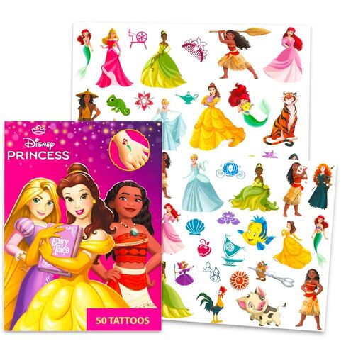 Disney Princess Temporary Tattoos Party Favors Pack - Bundle 75 Temporary Tattoos Featuring Ariel, Cinderella, Rapunzel, More | Disney Princess Party Supplies in Saudi Arabia