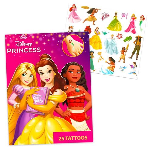 Disney Princess Temporary Tattoos Party Favors Pack - Bundle 75 Temporary Tattoos Featuring Ariel, Cinderella, Rapunzel, More | Disney Princess Party Supplies in Saudi Arabia