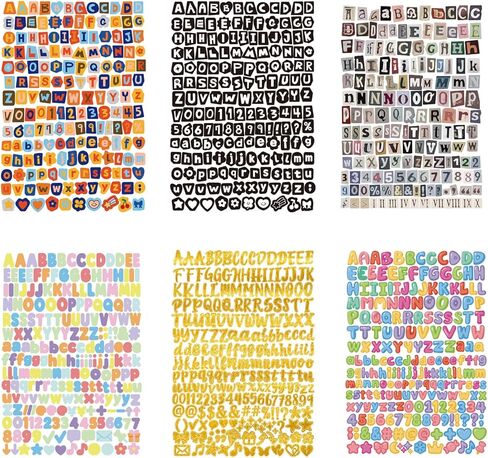2100+ PCS Magazine Letter Stickers, 12 Sheets Small Vintage Ransom Alphabet Sticker for Scrapbook, Journaling, Laptop, Water Bottle, DIY Crafts, Junk Journal, Gifts in Saudi Arabia