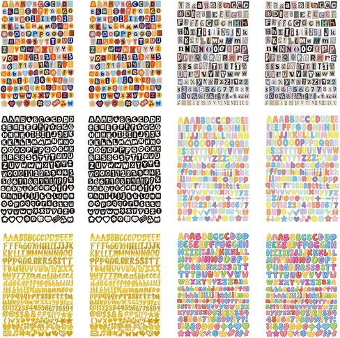 2100+ PCS Magazine Letter Stickers, 12 Sheets Small Vintage Ransom Alphabet Sticker for Scrapbook, Journaling, Laptop, Water Bottle, DIY Crafts, Junk Journal, Gifts in Saudi Arabia