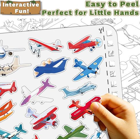 Kalysky Car Sticker Book for Kids Ages 4-8 | Match & Stick Vehicle, 400+ Stickers | Cars, Trucks, Planes & Trains | Travel Activity for Plane, Car & Road Trip in Kuwait