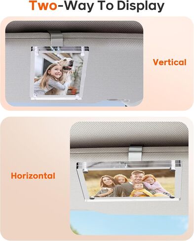 2Pcs Large Magnetic Car Visor Photo Holder - Strong Clip-On Frames for 3.5"x4.4" Photos - Durable Acrylic Visor Clip Photo Frame for Family & Pets - Secure Photo Car Visor Clip Accessories, Gift For Valentine‘s Day in Saudi Arabia