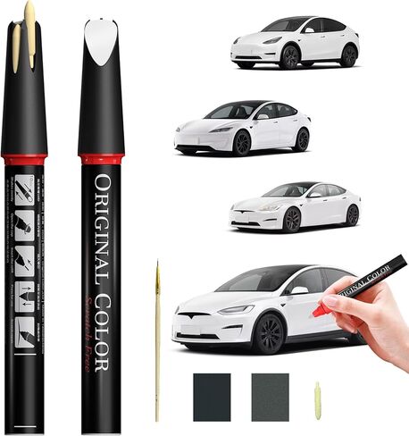 Carhoo Diamond Black (PX00/PX02) Touch Up Paint Pen Compatible with Tesla, Genuine Custom Color Exact Match Automotive Car Paint Scratch Remover, With Pen Tip & Fine Brush in Saudi Arabia
