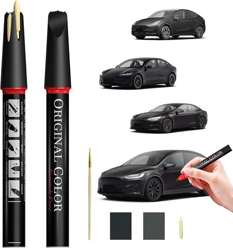Carhoo Diamond Black (PX00/PX02) Touch Up Paint Pen Compatible with Tesla, Genuine Custom Color Exact Match Automotive Car Paint Scratch Remover, With Pen Tip & Fine Brush in Kuwait