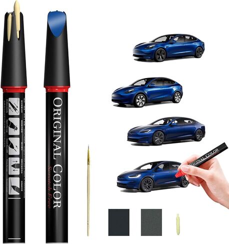 Carhoo Diamond Black (PX00/PX02) Touch Up Paint Pen Compatible with Tesla, Genuine Custom Color Exact Match Automotive Car Paint Scratch Remover, With Pen Tip & Fine Brush in Kuwait