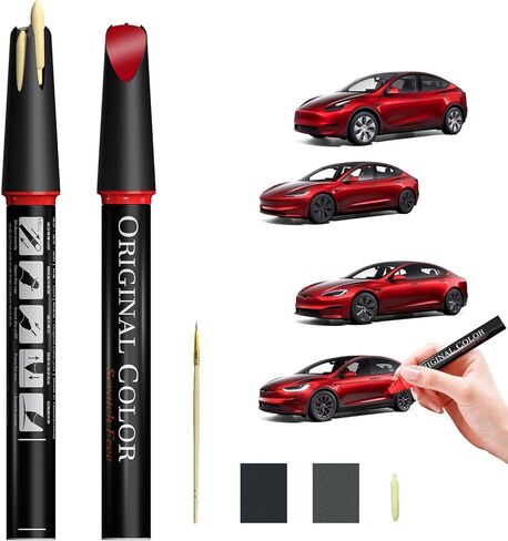 Carhoo Diamond Black (PX00/PX02) Touch Up Paint Pen Compatible with Tesla, Genuine Custom Color Exact Match Automotive Car Paint Scratch Remover, With Pen Tip & Fine Brush in Kuwait