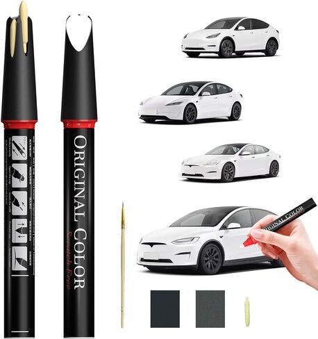Carhoo Diamond Black (PX00/PX02) Touch Up Paint Pen Compatible with Tesla, Genuine Custom Color Exact Match Automotive Car Paint Scratch Remover, With Pen Tip & Fine Brush in Kuwait
