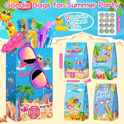 Pool Party Favors and Beach Party Favors 168pcs Summer Party Toys for Kids,Including Beach Balls, Sunglasses, Bubble Wands Party Supplies for Summer Birthday Ages 4-8 8-12 in Saudi Arabia