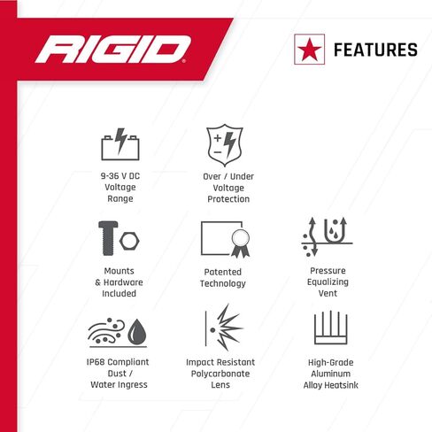 Rigid Industries 53122 ضوء منتشر - زوج، أسود in Kuwait