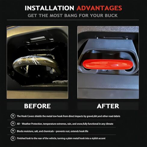 أغطية خطاف السحب تناسب Ford F150 2004-2026؛ قاعدة برونكو، Big Bend، البنوك الخارجية 2021-2026؛ تويوتا تندرا 2017-2021 | خطافات السحب لملحقات F150 | أحمر in Kuwait