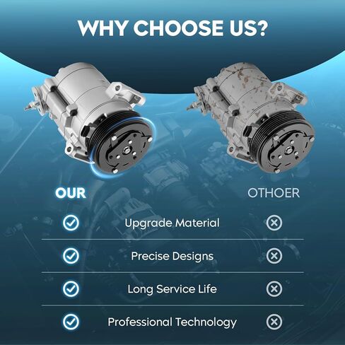 ضاغط مكيف هواء TadaMark مع قابض مناسب لسيارة شيفروليه كامارو 3.6 3.6L 2010 2011 2012 2013 2014 2015 (لموديلات LS LT فقط)، ملاحظة: لنوع SP17، قطر البكرة 109 مم فقط in Kuwait