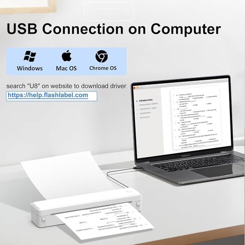 طابعة حرارية محمولة لاسلكية للسفر، طابعة استنسل وشم بدون حبر تعمل بتقنية البلوتوث، تدعم الحروف الأمريكية 8.5 × 11، متوافقة مع iOS وAndroid وMac وWindows والمنزل والمكتب in Saudi Arabia