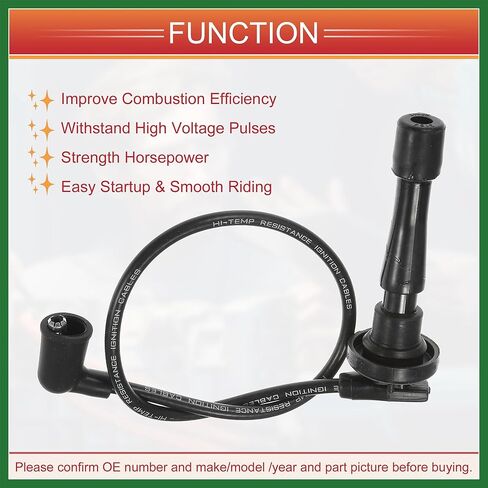 Motoforti Car Spark Plug Coil Wires الإشعال لفائف تسخير كابل 7 مم مناسب لهوندا CR-V 1997-2001 L4 2.0L No.32722P75A01 - حزمة من 4 طويلة الأمد in Kuwait