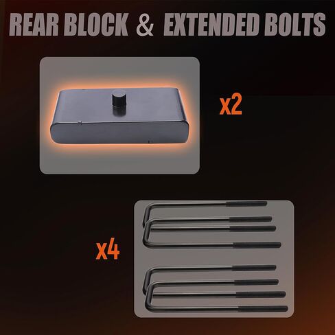 1 Inch Lift Block for 1999-2024 Silverado 1500 2WD/4WD,1999-2024 Sierra 1500 2WD/4WD with Square U-Bolts, 1'' Rear Leveling Lift Kits in Saudi Arabia