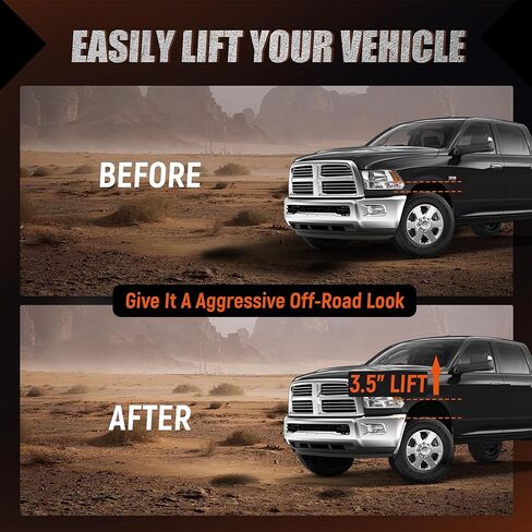 3.5" Front Leveling Lift Kits for 2006-2026 Ram 1500 4WD, Suspension Strut Aluminum Spacer Raise 3.5" Front Suspension for Ram 1500 in Saudi Arabia