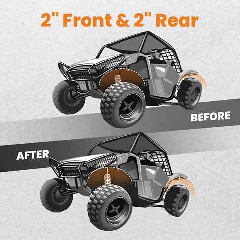 مجموعة رفع maXpeedingrods 2 بوصة لـ Polaris RZR 900 Trail 50 بوصة 2015-2020، لـ Polaris RZR XC EPS 2015-2020، مجموعة دعامات رفع فولاذية أمامية وخلفية، رمادي in Kuwait