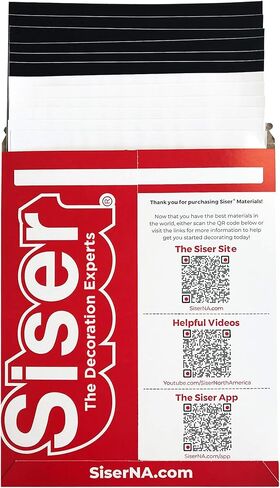 ملاءات Siser EasyPSV الدائمة مقاس 12 بوصة × 12 بوصة - أبيض وأسود (12 حزمة) in Kuwait