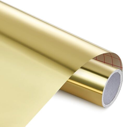 ANT Metallic Chrome Mirror Glossy Foil Vinyl 12" x 10ft Permanent Vinyl Roll for Create DIY Projects, Decals, Stickers & More, Indoor Outdoor Use for Crafts, Cricut, Cameo, Decal, Signs, Stickers in Saudi Arabia