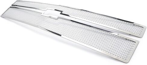 APS Compatible with Chevy Silverado 1500 2014-2015 Stainless Rivet Studs Mesh Grille Insert S18-H0595LC in Saudi Arabia