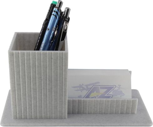 3D Printed Desk Organizer Pencil Holder with Business Card Stand, Black – Pen Cup + Business Card Holder for Office, Home Office, Teacher, Reception – Made in USA in Kuwait