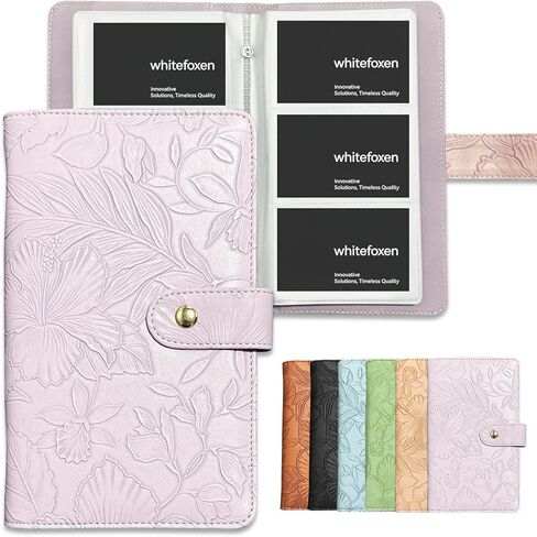 Business Card Holder, 240 Capacity Credit Card Booklet Organizer, Embossed PU Leather Card Storage Book, Portable Card Wallet Case for Business Cards, Credit Cards, ID Cards (Green) in Saudi Arabia