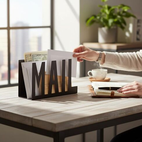 Acrylic Countertop Mail Organizer Set, Office Desktop Envelope and Document Storage Rack, Desktop File Sorting Shelf for Office Desk in Saudi Arabia
