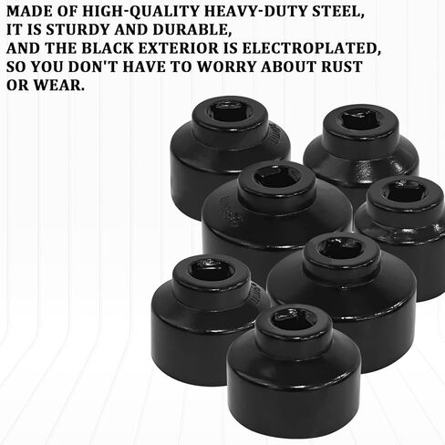 Oil Filter Socket Set Oil Filter Wrench Removal Tool Kit Includes 24mm 27mm 29mm 30mm 32mm 36mm 38mm, Fuel Filters Cap Remover Installer Socket Tool for Car Oils Change Accessories （7PCS） in Saudi Arabia