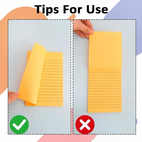Lined Sticky Notes, Sticky Notes with Lines 8 Pads Large Colors Long Self-Stick Lined Stickies College Ruled Note Pads 4x6 Teacher Back to School Supplies and Oﬃce Products in Saudi Arabia