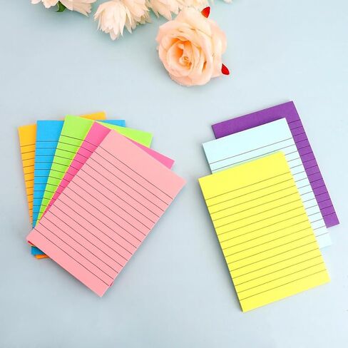 Lined Sticky Notes, Sticky Notes with Lines 8 Pads Large Colors Long Self-Stick Lined Stickies College Ruled Note Pads 4x6 Teacher Back to School Supplies and Oﬃce Products in Saudi Arabia
