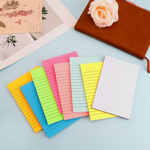 Lined Sticky Notes, Sticky Notes with Lines 8 Pads Large Colors Long Self-Stick Lined Stickies College Ruled Note Pads 4x6 Teacher Back to School Supplies and Oﬃce Products in Saudi Arabia
