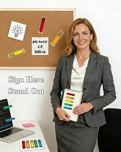 10 Pack 1000 Pcs Sign Here Sticky Tabs, Multicolor Sign & Date Flags, Signature & Initial Here Post It Flags, Removable Page Markers for Notary, Office, Books & Documents in Saudi Arabia