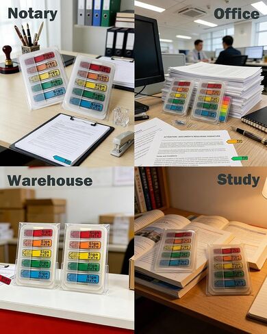 10 Pack 1000 Pcs Sign Here Sticky Tabs, Multicolor Sign & Date Flags, Signature & Initial Here Post It Flags, Removable Page Markers for Notary, Office, Books & Documents in Saudi Arabia