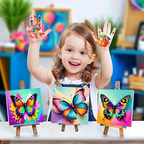 4 Pack Paint by Numbers Kit for Kids, Butterfly Color by Number Painting Kits for Kids Ages 8-12 Butterfly Paint by Numbers with Framed Canvas Children DIY Paints by Number Kits for Beginners 8x8 Inch in Saudi Arabia
