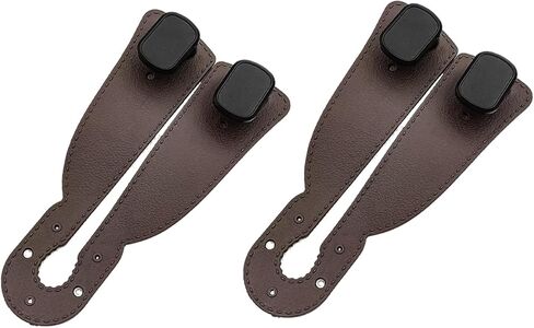 Car Seat Headrest Hooks - 2 Pack Premium Stitched Leather Car Headrest Hooks - Strong Double Hooks for Purses, Handbags, Grocery Bags & Accessories, Black in Saudi Arabia