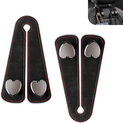 2 PCS Car Purse Hook, Cute Headrest Hooks, Seat Back Storage Holder, for Umbrellas Wallets Support, Multifunctiona Car Accessories (Black) in Kuwait