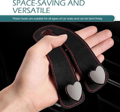 2 PCS Car Purse Hook, Cute Headrest Hooks, Seat Back Storage Holder, for Umbrellas Wallets Support, Multifunctiona Car Accessories (Black) in Kuwait