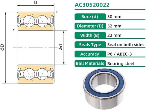 1 قطعة AC30520022 30x52x22 مللي متر 30BD5222 30BG10G-2DST2 30BG0S2G ACB30520022 محامل تكييف الهواء للسيارات السيارات in Kuwait