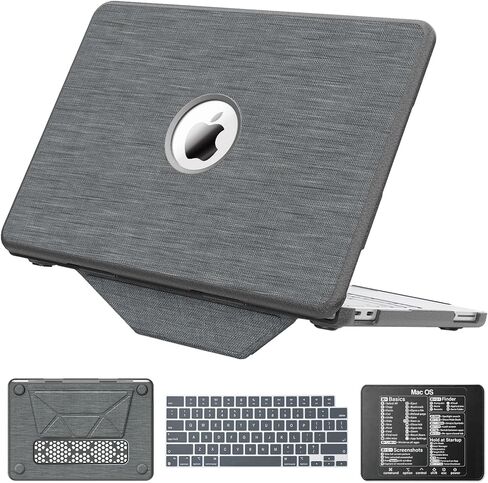 KAIJIAbox for MacBook Neo Case 13 inch 2026 Model A3404 (A18 Pro Chip), Heavy Duty Rugged Drop Protection Anti-Crack Anti-Scratch Woven Fabric Hard Shell with Stand, Keyboard Cover, Mouse Pad, Navy in Saudi Arabia