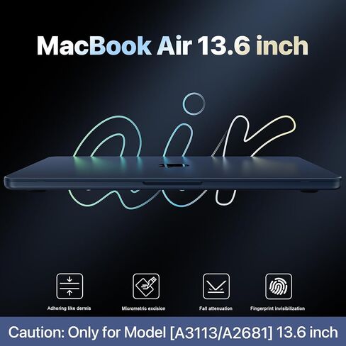 Macaset for MacBook Air 13 inch Case (M5/M4/M3/M2, 2026–2022 A3449 A3240 A3113 A2681), True to Original Color Lightweight, Scratch & Fingerprint Resistant Hard Shell– Midnight Clear in Saudi Arabia