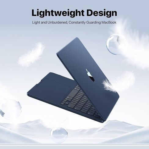 Macaset for MacBook Air 13 inch Case (M5/M4/M3/M2, 2026–2022 A3449 A3240 A3113 A2681), True to Original Color Lightweight, Scratch & Fingerprint Resistant Hard Shell– Midnight Clear in Saudi Arabia