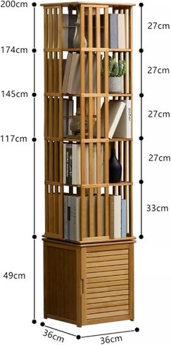 Bookshelf Rotating Bookshelf, Floor Storage Cabinet, Simple Living Room and Bedroom Book Rack for Living Room Home Office in Saudi Arabia