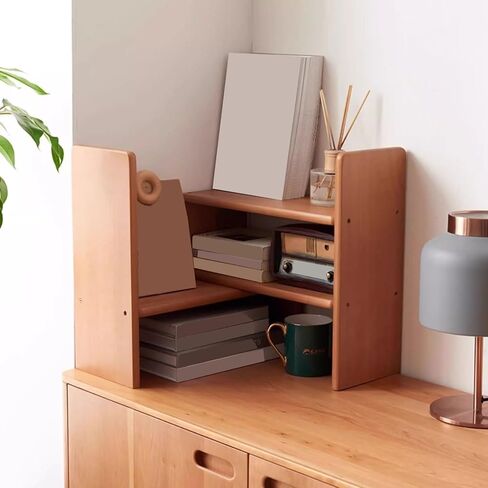 Bookshelf Extendable Multi-Story Small Bookshelf Desktop Simple Wooden Home Storage Rack for Living Room Home Office in Saudi Arabia