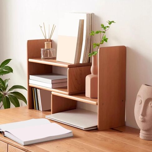 Bookshelf Extendable Multi-Story Small Bookshelf Desktop Simple Wooden Home Storage Rack for Living Room Home Office in Saudi Arabia