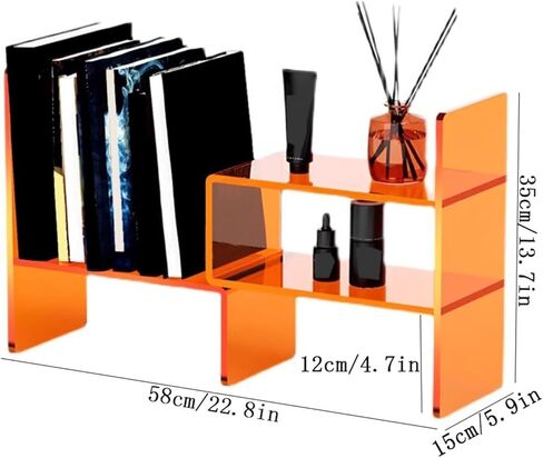 Bookshelf Desk Top Small Bookshelf Home Acrylic Storage Display Rack for Living Room Home Office in Saudi Arabia
