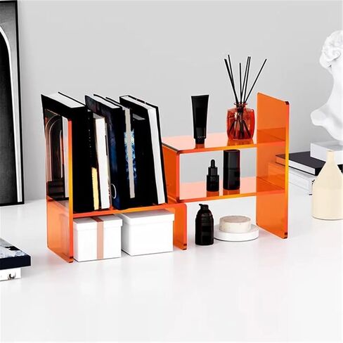 Bookshelf Desk Top Small Bookshelf Home Acrylic Storage Display Rack for Living Room Home Office in Saudi Arabia