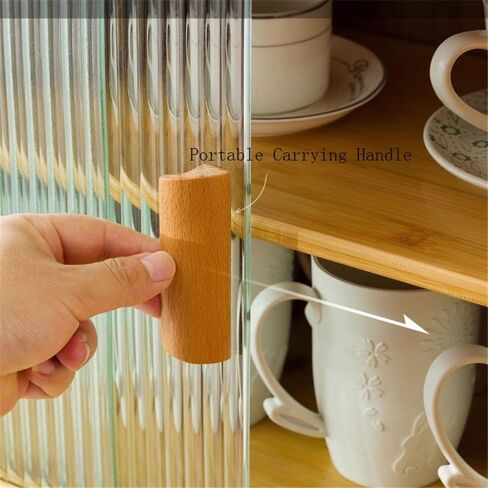 Bookshelf Desktop Bookshelf Bamboo, with Glass Sliding Cabinet Doors Organizer Rack, for Home Office Study Storage Shelf for Living Room Home Office in Kuwait